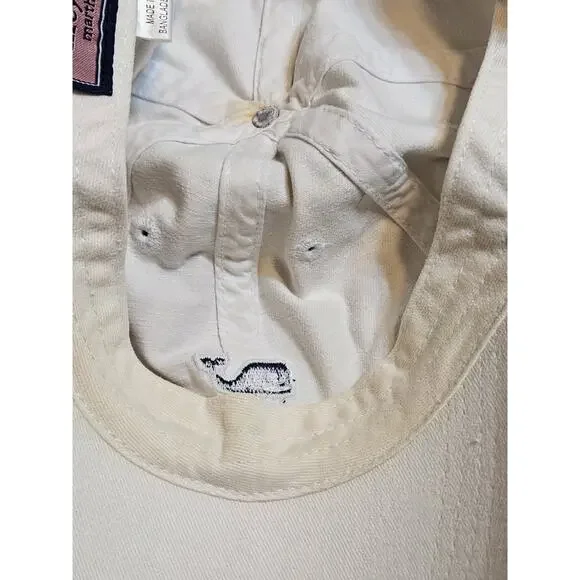 Vineyard Vines Hat Whale Vineyard White Hat Adjustable Adult Size Hat Cap - Picture 7 of 8
